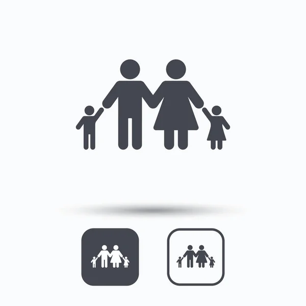 Familie pictogram. Vader, moeder en kind tekenen. — Stockvector