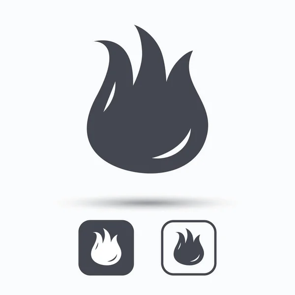 Icono de fuego. Señal de llama de hoguera ardiente . — Vector de stock