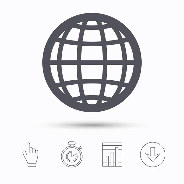 Globus-Ikone. Welt oder Internet-Zeichen. — Stockvektor