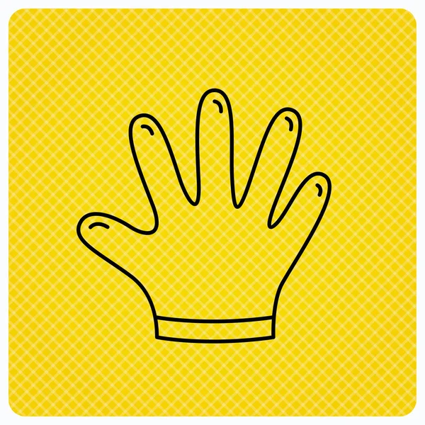 Gumové rukavice ikona. Latexové ruce ochranu znamení. — Stockový vektor