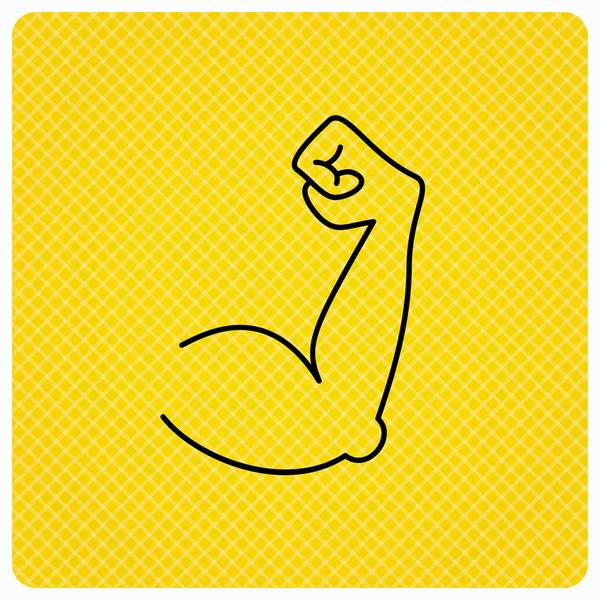 Biceps spier pictogram. Bodybuilder sterke arm teken. — Stockvector