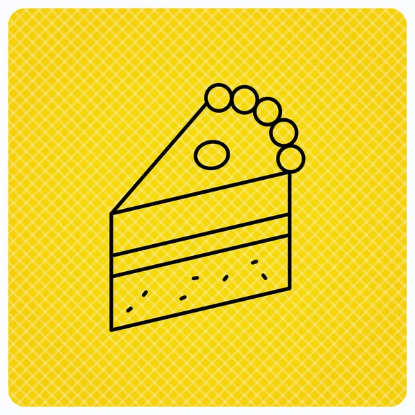 ケーキのアイコン。甘いデザートの記号. — ストックベクタ