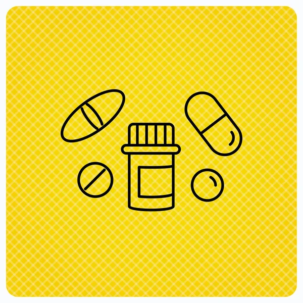 Значок таблеток. Бутылочный знак аптеки . — стоковый вектор