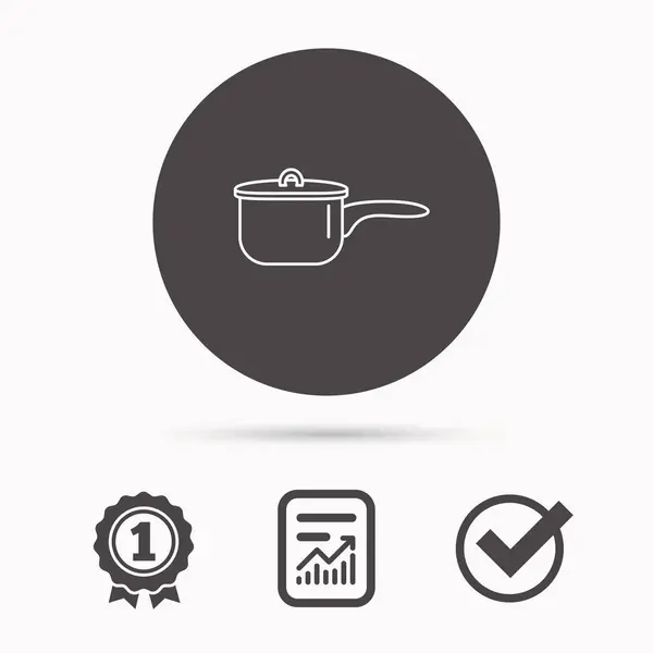 Saucepan icon. Cooking pot or pan sign. — Stock Vector