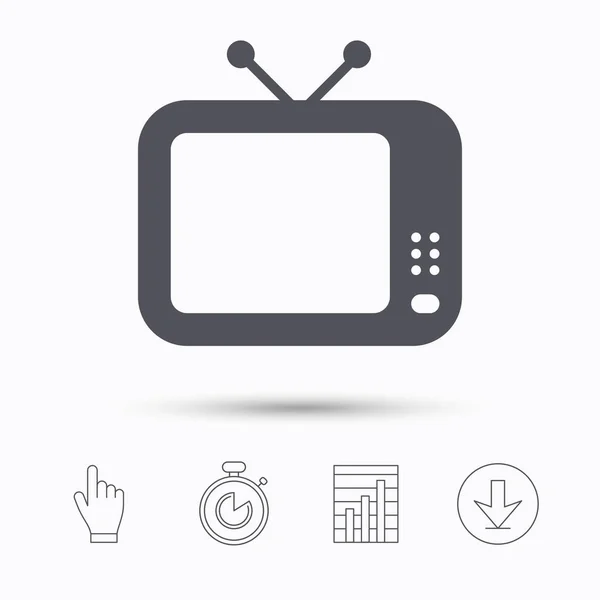 Televizní ikona. Retro televizní znamení. — Stockový vektor