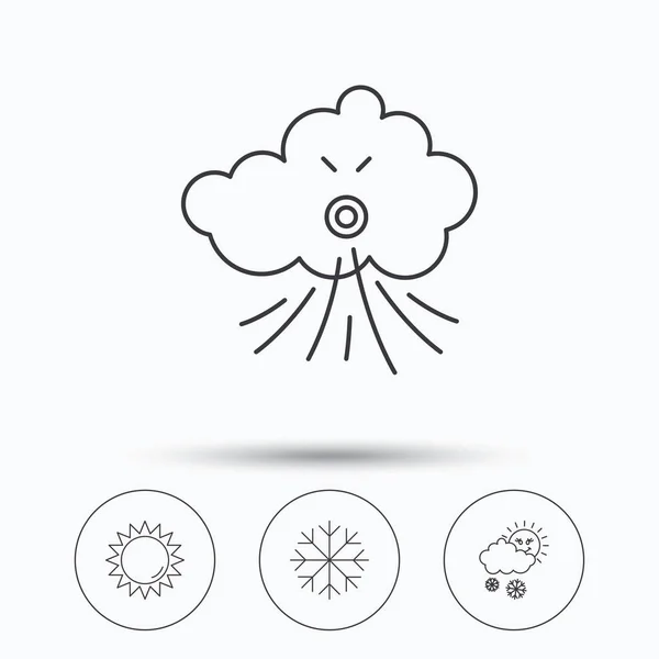 Clima, sol y nieve iconos . — Vector de stock