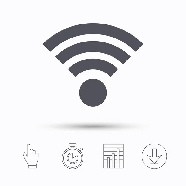 WiFi pictogram. Draadloze internet teken. — Stockvector