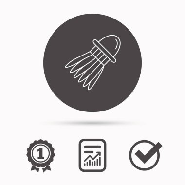 Raketle simgesi. Badminton Spor donatımı.