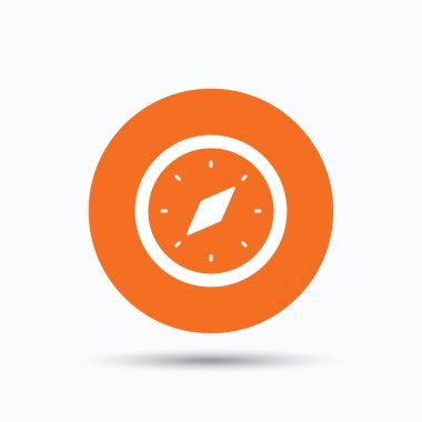 Pusula simgesini. Navigasyon cihazı işareti.