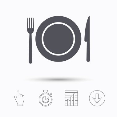 Tabak, çatal ve bıçak simgeler. Çatal bıçak takımı işareti.