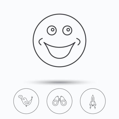 Roket, sosyal medya ve arama simgeler.