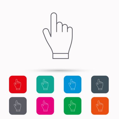 El simgesini tıklatın. Basın veya itme işaretçi işaret.