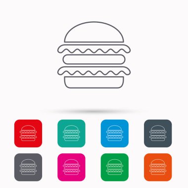 Hamburger simgesi. Fast food işareti.