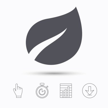 Yaprak simgesi. Taze organik ürün işareti.