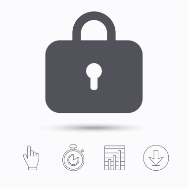 Kilit simgesi. Gizlilik soyunma işareti.