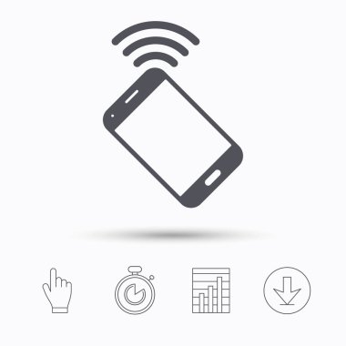 Cep telefonu simgesi. Cep telefonu iletişim.