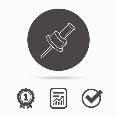 Raptiye simgesini. PIN aracı işareti.