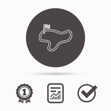 Parça veya tur simge yarış. Bayrak işareti bitirmek.