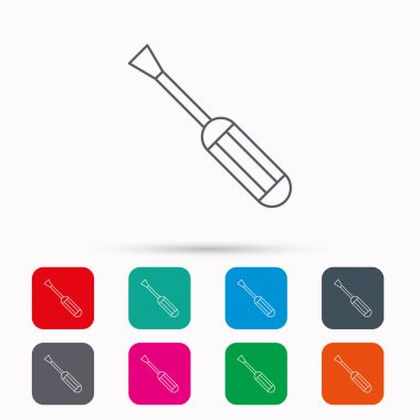 Tornavida simgesi. Onarım veya düzeltme aracı işareti.