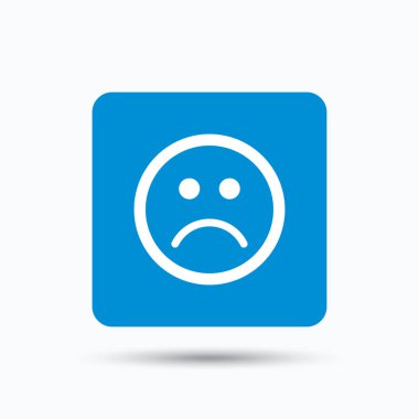 Üzgün smiley simgesi. Kötü geribildirim işareti.