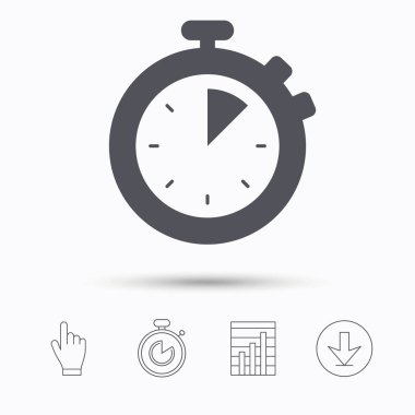 Kronometre simgesi. Zamanlayıcı veya saat aygıt işareti.