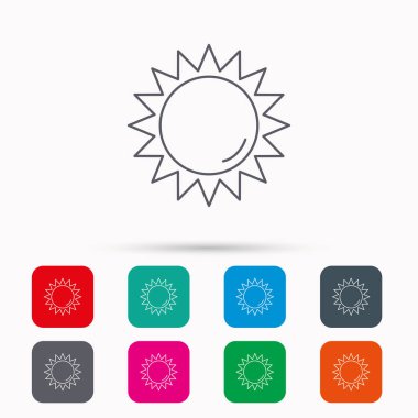 Güneş ışınları simgesi. Yaz işareti.