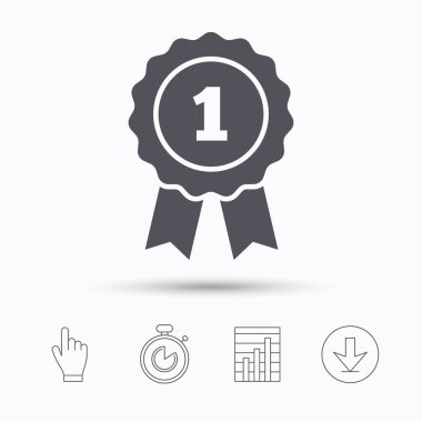 Kazanan madalya simgesi. Ödülü amblemi işareti.