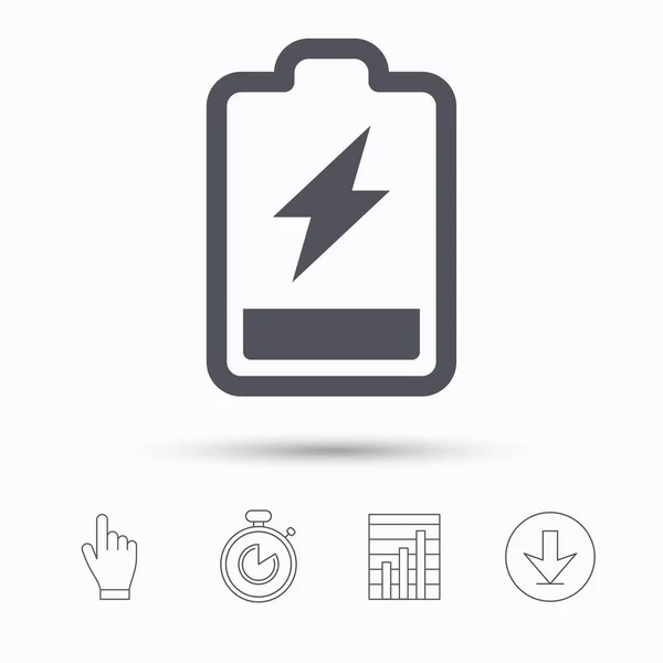 Icono de energía de batería. Signo del acumulador de carga . — Vector de stock