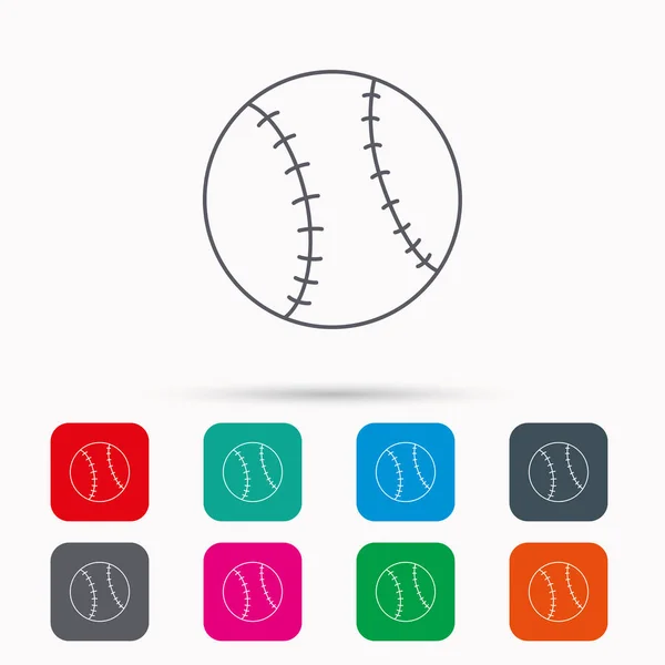 Εικονίδιο του μπέιζμπολ. Αθλητικά μπάλα σημάδι. — Διανυσματικό Αρχείο