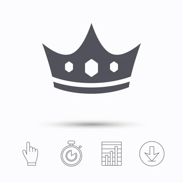 Icona della corona. Segno di leader del trono reale . — Vettoriale Stock