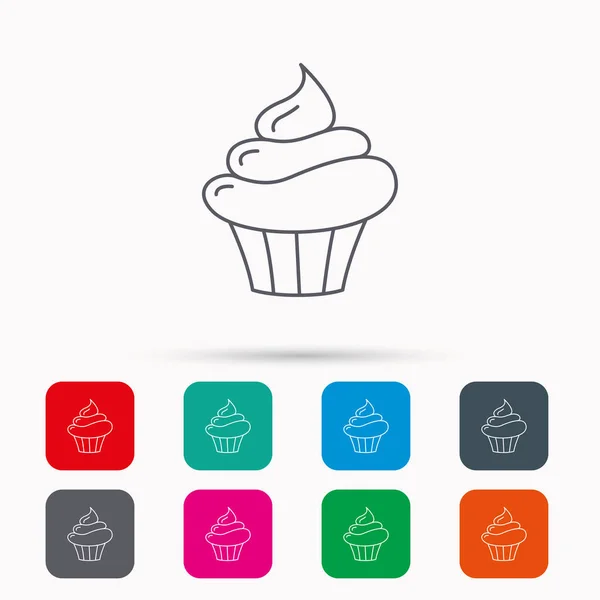 Cupcake icon. Dessert cake sign. — Stock Vector