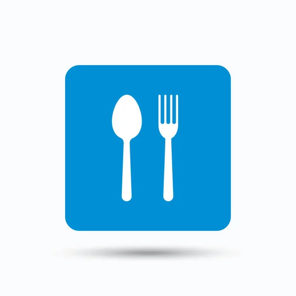 Iconos de comida. Tenedor y cuchara signo . — Vector de stock