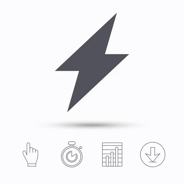 Ikona błyskawicy. Znak mocy energii elektrycznej. — Wektor stockowy