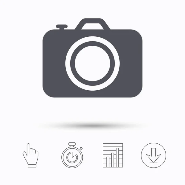 Icono de cámara. Signo de cámara fotográfica profesional . — Vector de stock