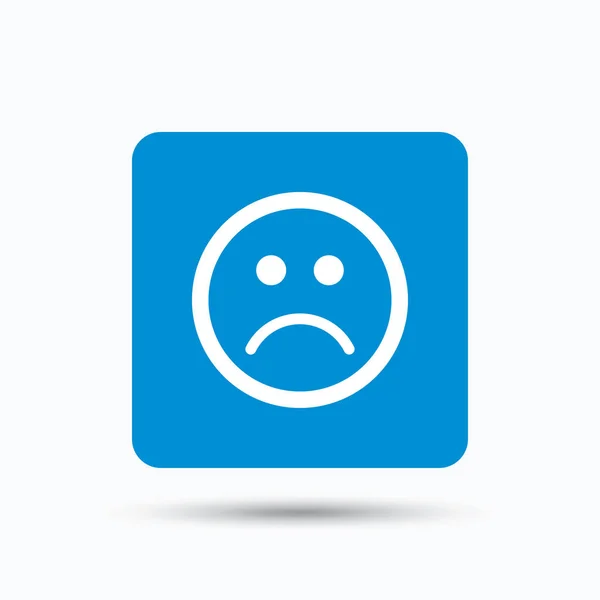Droevige smiley icoon. Slechte feedback teken. — Stockvector