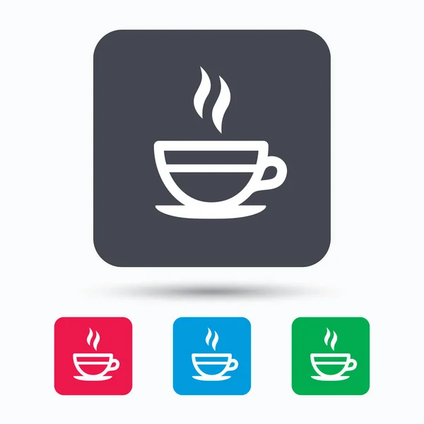 Çay Kupası simgesi. Sıcak kahve içecek işareti. — Stok Vektör