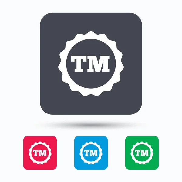 Registered TM trademark icon. Intellectual work. — Stock Vector