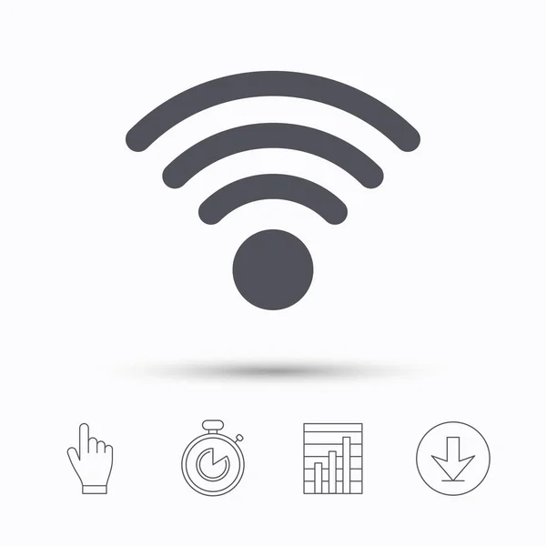 WiFi pictogram. Draadloze internet teken. — Stockvector