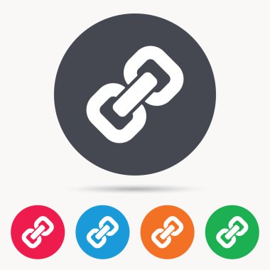 Zincir simgesi. Internet web köprü işareti.