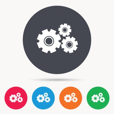 Cogwheels simgesi. Onarım hizmeti işareti.