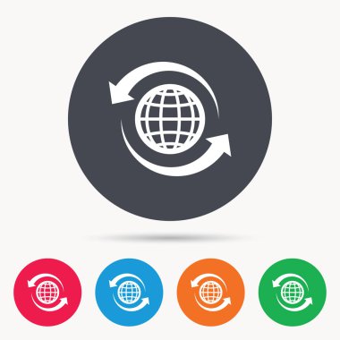 Küre simgesi. Dünya ya da Internet işareti.