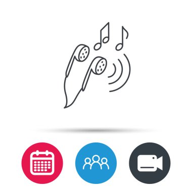 Kulaklık simgesi. Nota işaretleri.