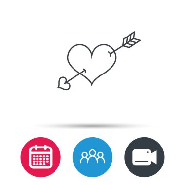 Aşk kalp simgesi. Amour ok işareti.