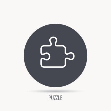 Bulmaca simgesi. Jigsaw mantıksal oyun işareti.