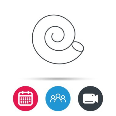 Deniz kabuğu simgesi. Sarmal seashell işareti.