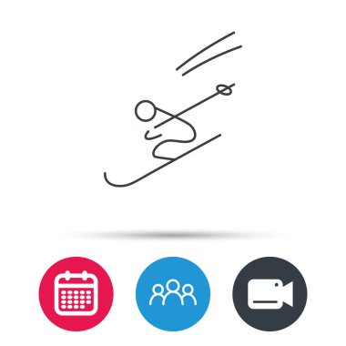 Kayak simgesi. Kayak atlama aşırı spor işareti.