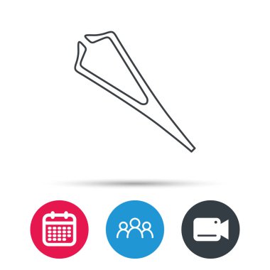 Tıbbi cımbız simgesi. Kozmetik donatımı işareti.