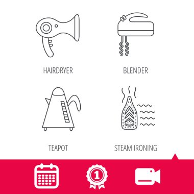 Ütü, su ısıtıcısı ve blender simgeleri Buhar.