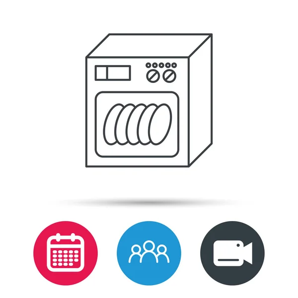 Icono del lavavajillas. Señal de electrodomésticos de cocina . — Archivo Imágenes Vectoriales