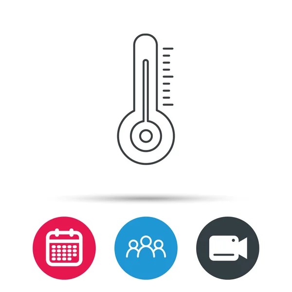 Thermometer icon. Weather temperature sign. — Stock Vector